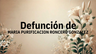Defunción en Salamanca de MARIA PURIFICACION RONCERO GONZALEZ