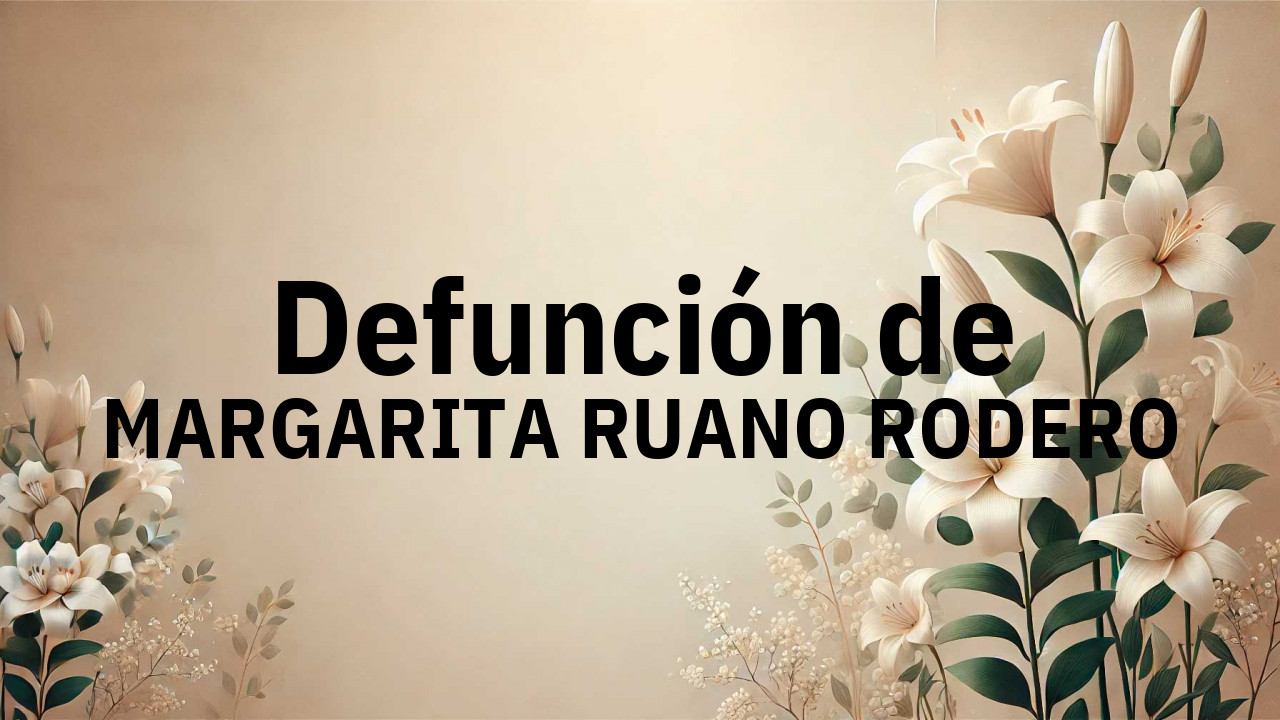 Defunción en Salamanca de MARGARITA RUANO RODERO