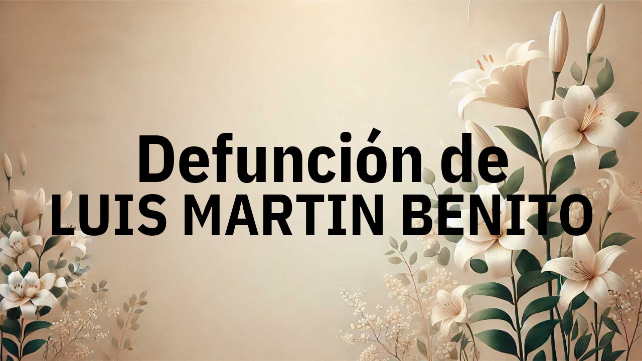 Defunción en Salamanca de LUIS MARTIN BENITO