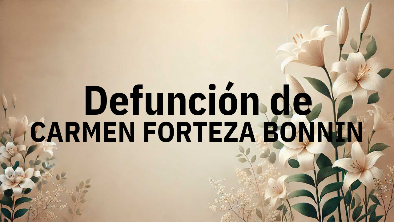 Defunción en Salamanca de CARMEN FORTEZA BONNIN