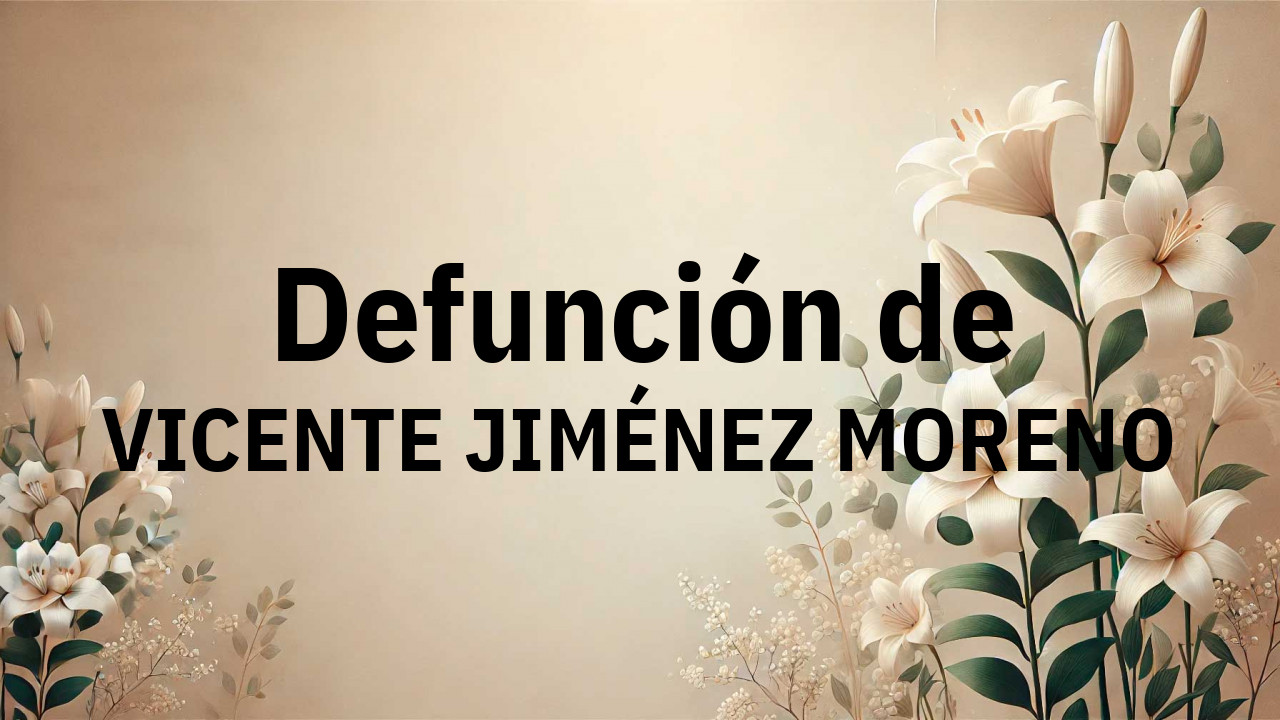 Defunción en Salamanca de VICENTE JIMÉNEZ MORENO